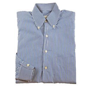 Ermenegildo Zegna Soft Mens Gingham Dress Shirt M